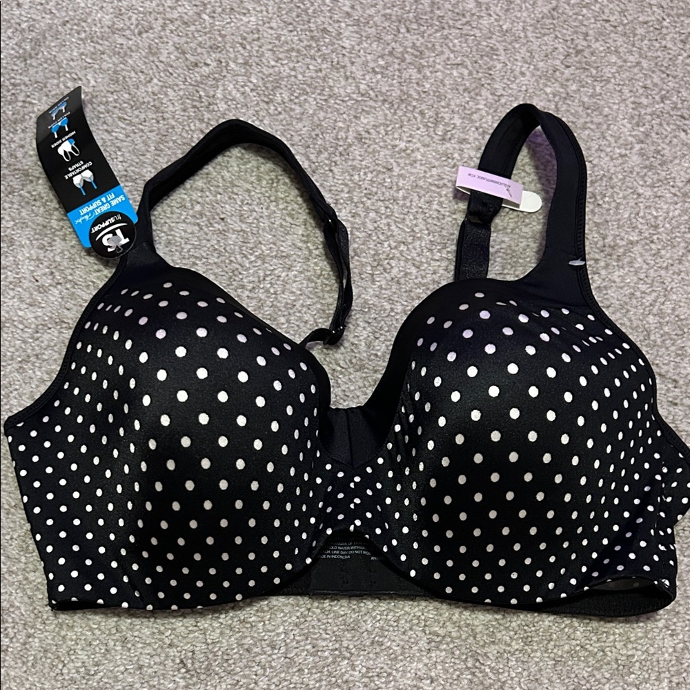 Black and White Polka Dot Bra
